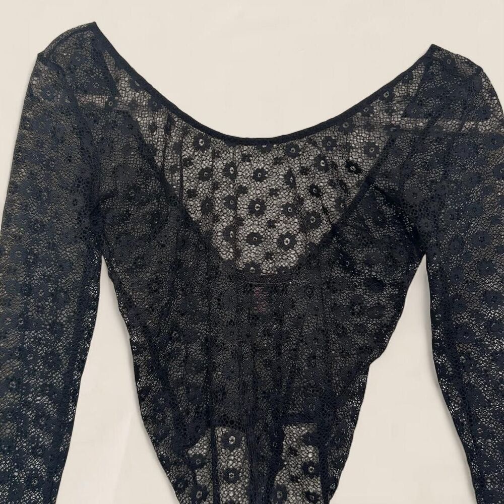 Victoria's Secret black lace bodysuit | size XS lace floral coquette goth - Picture 3 of 6